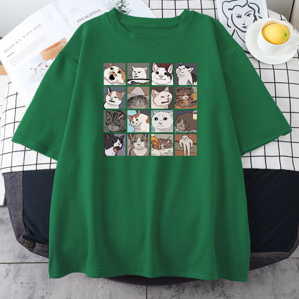 Animal Dog Cat Print T Shirt