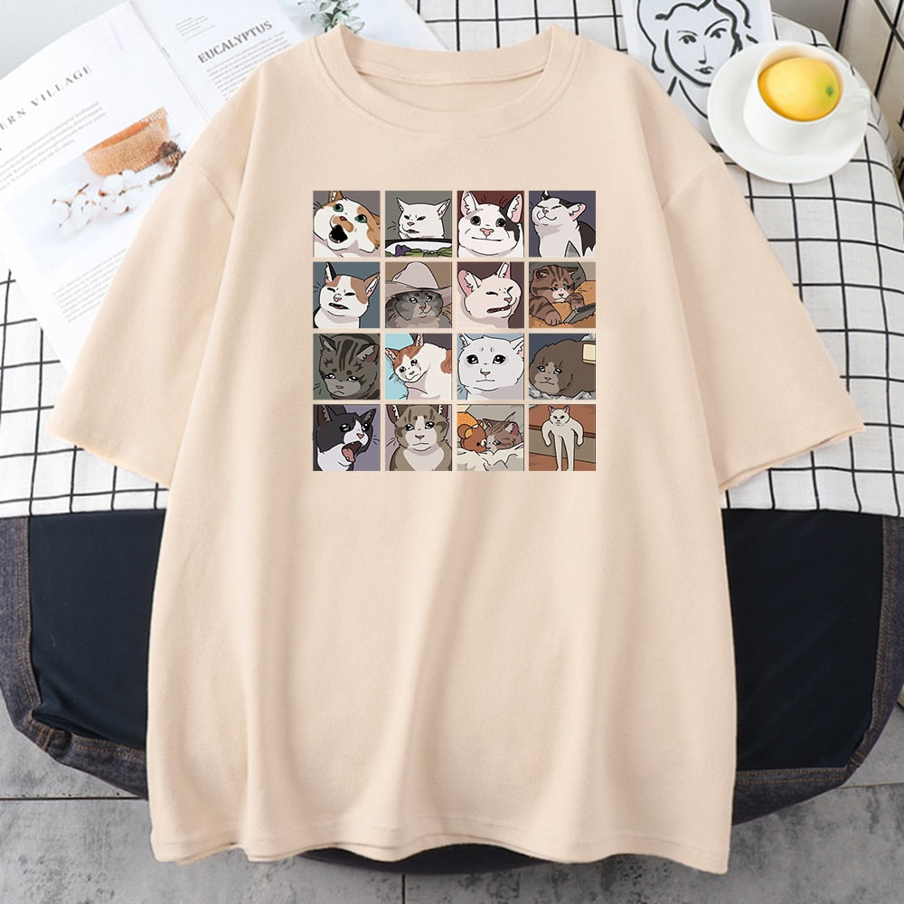 Animal Dog Cat Print T Shirt