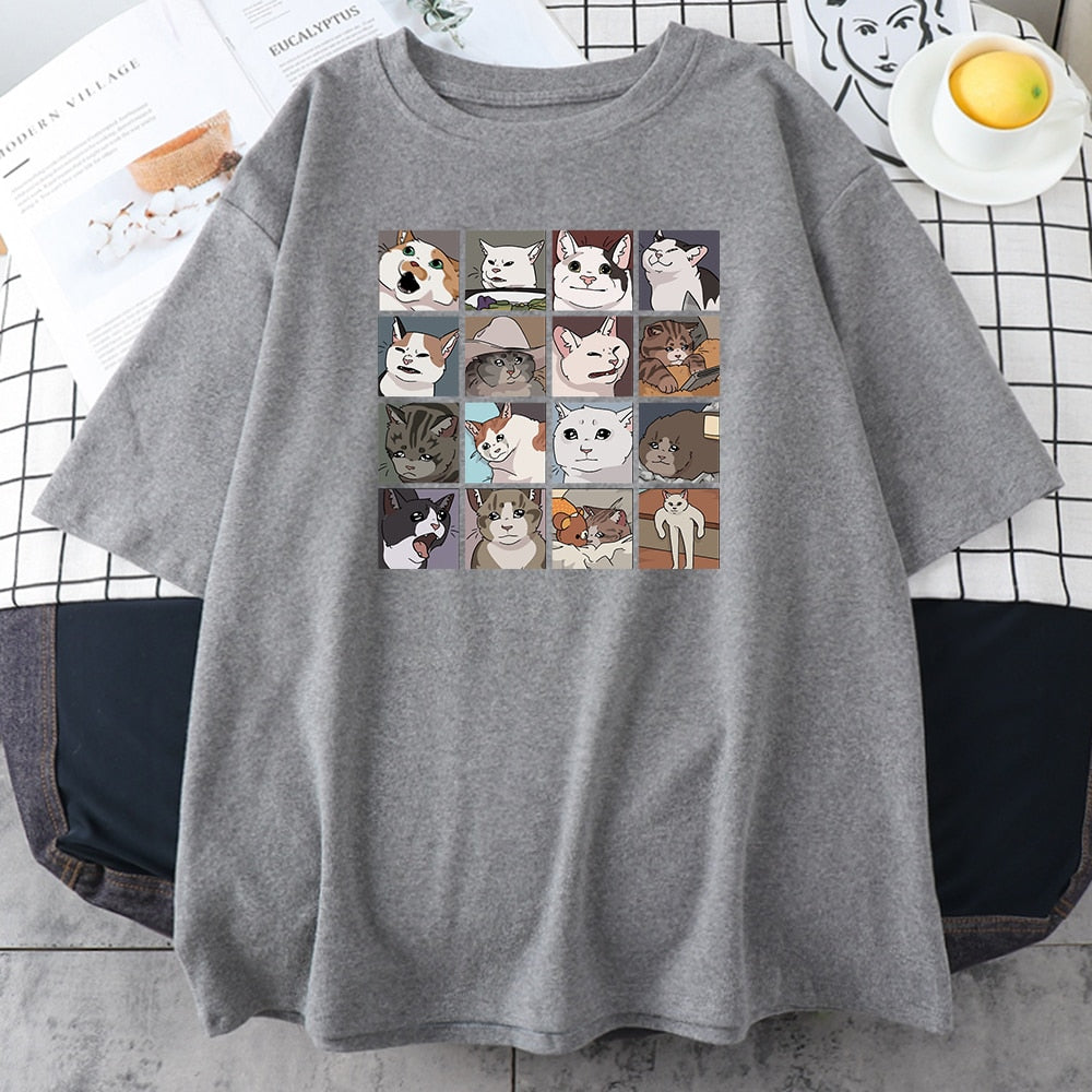 Animal Dog Cat Print T Shirt