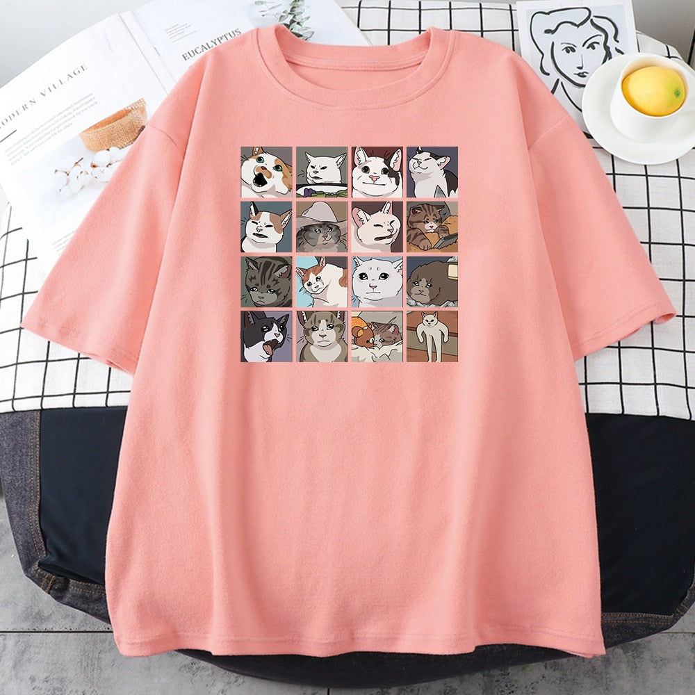 Animal Dog Cat Print T Shirt