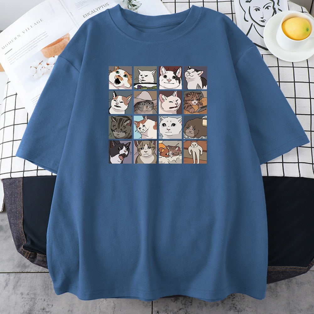 Animal Dog Cat Print T Shirt