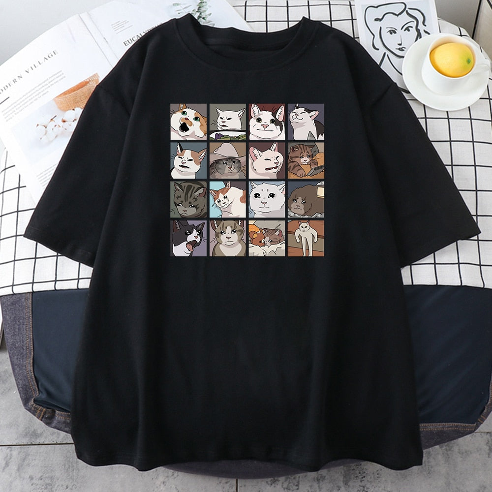 Animal Dog Cat Print T Shirt