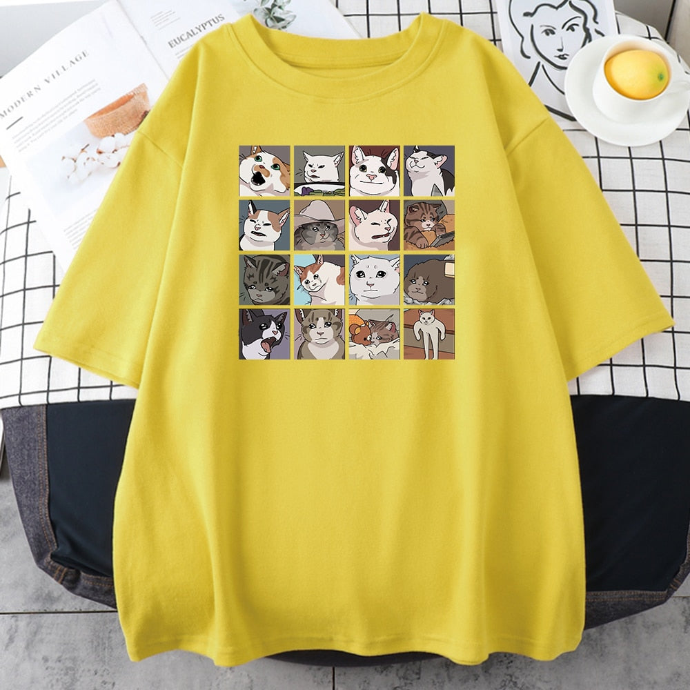 Animal Dog Cat Print T Shirt