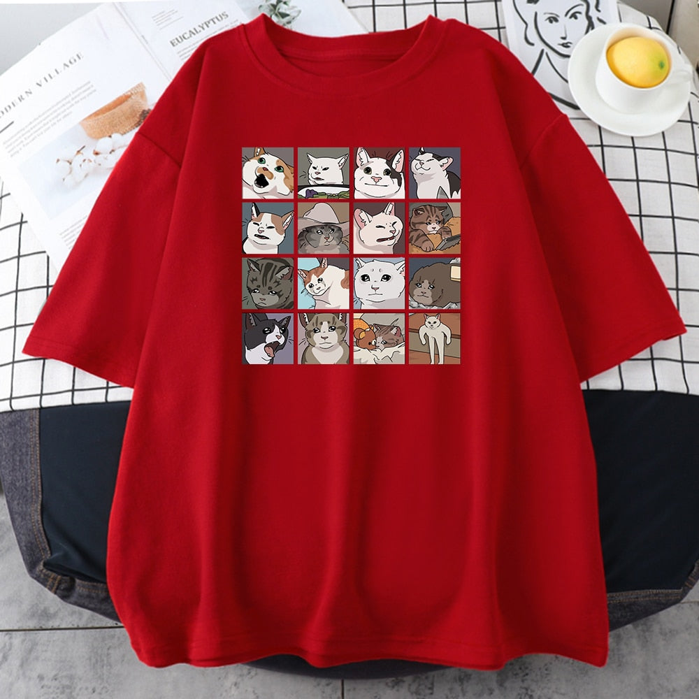 Animal Dog Cat Print T Shirt
