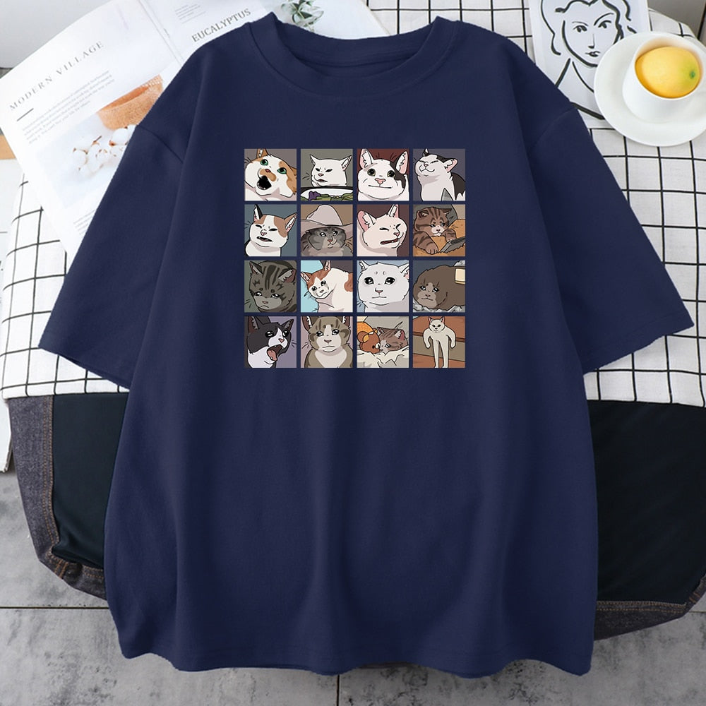 Animal Dog Cat Print T Shirt
