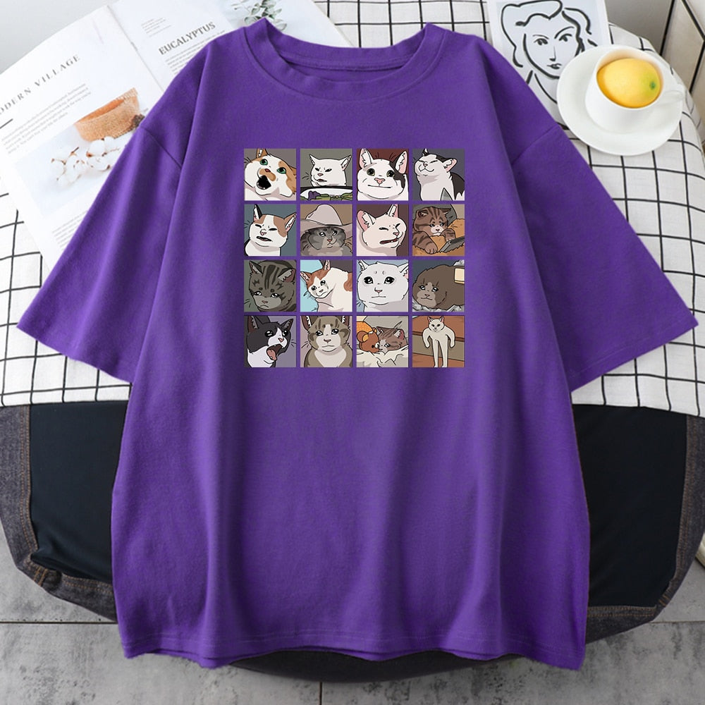 Animal Dog Cat Print T Shirt